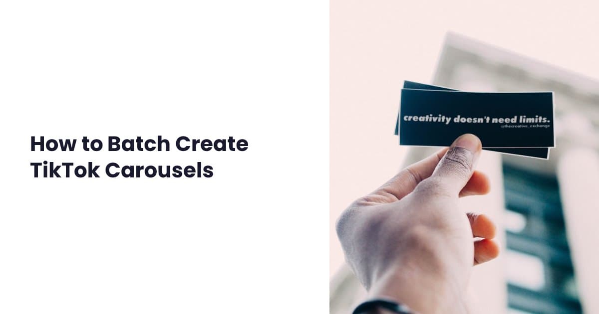 Batch creating TikTok carousels with a content calendar