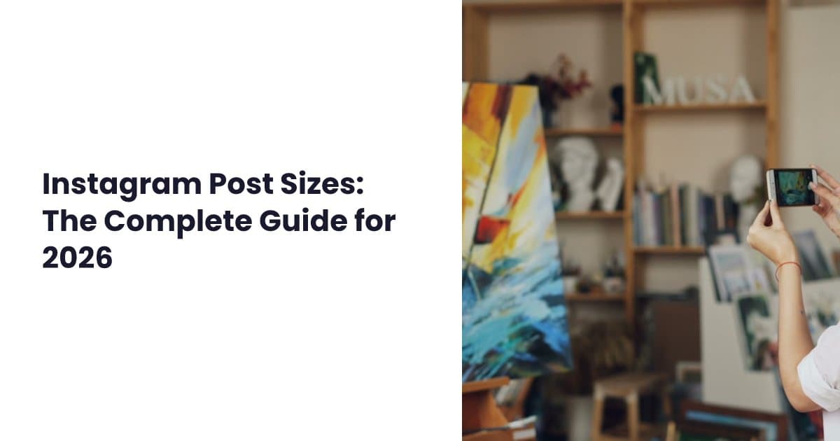 Instagram post size dimensions guide showing various formats