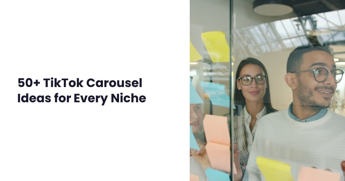 Collection of TikTok carousel content ideas organized by niche